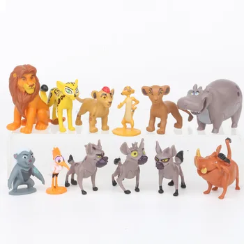 12db/set the Lion King Disney Rajzfilm Anime Adatok Simba Bunga Beshte Tele Ono Figurák PVC Modell Játékok Ajándék Gyerekeknek