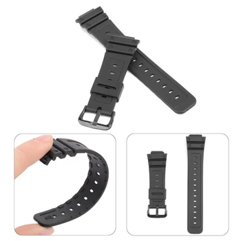 16 mm-es Fekete Gumi Watchband A CASIO / DW-6900 /6600 G-6900 Pin-Csat Csere Csuklópántot A Sport Óra Tartozékok