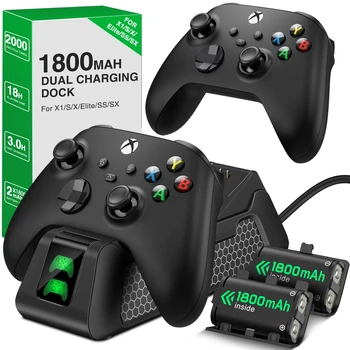 2x1800mAh Újratölthető Akkumulátor Xbox One X/S/Elit Controller Töltő Xbox Sorozat X/Xbox-Sorozat, S töltőállomás