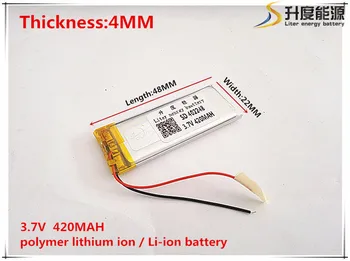 3.7 V 420mAh 402248 Lítium-Polimer Li-Po, li-ion Akkumulátor cellák Mp3 MP4 MP5 GPS PSP mobil bluetooth