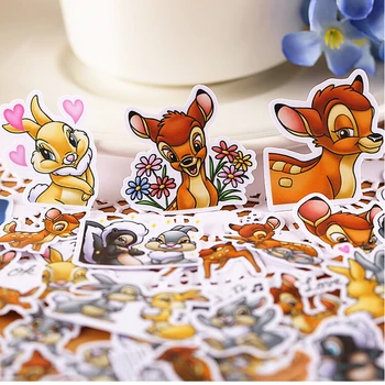35pcs Disney Bambi Rajzfilm Kreatív Aranyos Matricák DIY Vízálló Gördeszka Laptop Bőrönd Notebook Gitár, Dekorációs Matrica
