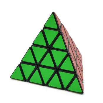 4x4x4 Piramis Kocka Fekete/Stickerless Bűvös Kocka 95*95*95mm Piramis Kocka 4x4 Puzzle Kocka Piramis Különleges Játékok