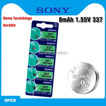 5db/sok Sony Eredeti 1.55 V 337 SR416SW Ezüst-Oxid Óra Akkumulátor 337 SR416SW Gomb, gombelem, Amiért Nézni, Elektromos Játékok