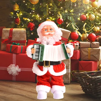 Elektromos Zene Mikulás Baba Játék, Tánc, Éneklés, Party Kellékek, Karácsonyi Díszek Újévi Ajándék Plüss Karácsonyi Játékok