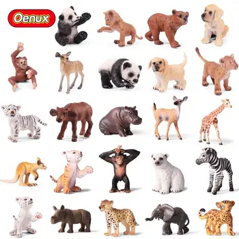 Oenux Eredeti Oroszlán, Tigris Leapord Zsiráf Állat Szimulációs Modell Akciófigura Kis Méret Vadon Élő Állatok, Figurák Játék Gyerekeknek