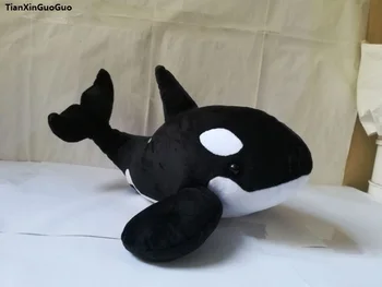 új érkezés arról, 35cm szimuláció Fekete gyilkos bálna plüss játék puha baba születésnapi ajándék b2605