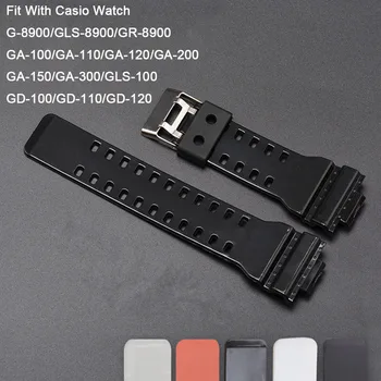 16 mm-es Kiváló Minőségű PU Watchband a Casio G-Shock GA110/100 GD-100 Férfi Sport Vízálló Csere Karkötő Heveder Zenekar
