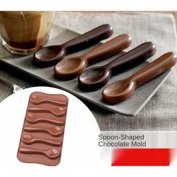 1db Szilikon Csokoládé Öntőforma 3D-s Kanál Alakú Sütés Penész Keksz Torta Penész Zselés Cukorka DIY Konyha, a Sütés Eszközök, Formák