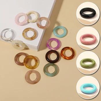 1db Új, Színes Gyűrűk Átlátszó Akril Gyanta mutatóujját Geometriai Tér Kerek Gyűrű Készlet Nők Ékszer, Utazás Ajándékok