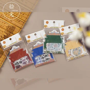 1pack Ősi Palota Stílus Sorozat Matrica Táska Kreatív Japán Stílusú Washi Papír Dekorációs Matricák Lap