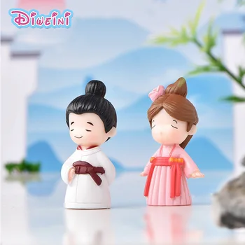 2db Ősi Kínai Szerető akciófigura Rajzfilm Modell Figura DIY Szülinapi Torta Dekoráció Konyha Játék babaház Ajándék Gyerekeknek