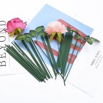 30 Db virágkötészeti Zöld Drót Vázákat lakberendezési Kiegészítők Mesterséges Növények Esküvői Dekoráció Virágok