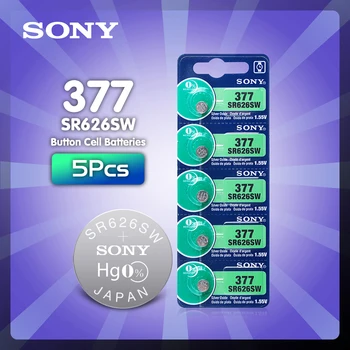 5db Eredeti Sony 377 SR626SW SR626 AG4 1.55 V Ezüst-Oxid Óra Akkumulátor SR626SW 377 376 Gomb, gombelem JAPÁNBAN KÉSZÜLT