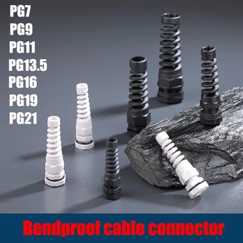 5DB IP68 vízálló M12 PG7 / PG9 / PG11 kábel pecsét hüvely csatlakozó műanyag csavaros stressz protector 3-6mm anti-hajlító
