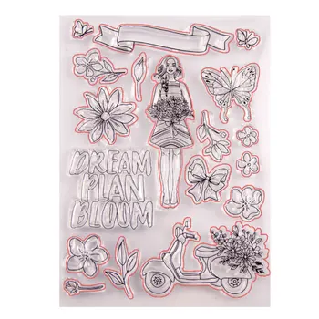 A lány Virág fémforgácsolási Meghal, Bélyegek Stencil DIY Scrapbooking Meghalni Darabok Paper Craft Meghal Kártya Készítés