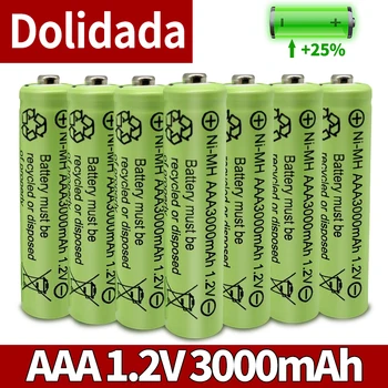 AAA 3000mAh 3A 1.2 V Ni-MH sárga újratölthető akkumulátor cella MP3 RC Játékok led-es zseblámpa, elemlámpa