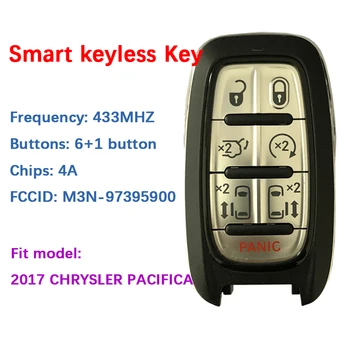 CN015055 Utángyártott 7 gombot 2017 Chrysler Pacifica Intelligens Kulcs Proximity Kulcs nélküli Távoli Fob 433MHZ 4A Chip FCCID M3N-97395900