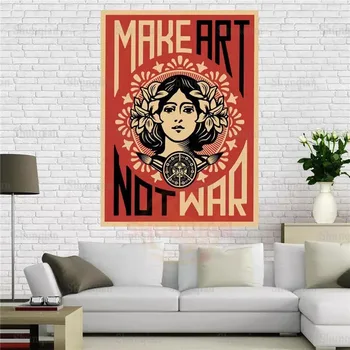 Egyéni vászon plakát Nem a Háború Művészet Plakát NYOMTATÁS Shepard Fairey 90x60 cm lakberendezési ruhával szövet fali poszter nyomtatás Selyem Szövet