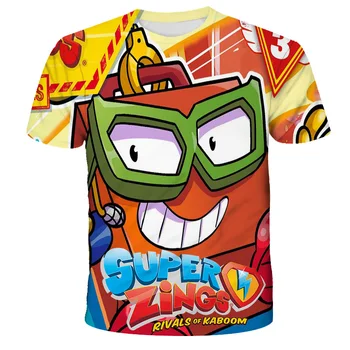 Fiúk, lányok Valami Szuper ruhák, új Harajuku stílus klasszikus Superzings játék 3d-s nyomtatás póló, póló, gyerek Póló Baba ruházat