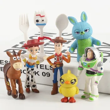 Gyűjthető Ajándék, a Gyermekek Számára Akció Toy Story 4 Film Figurák 7 Db/készlet Ducky Nyuszi Forky Woody Jessie Rajzfilm Modell Játékok Szett