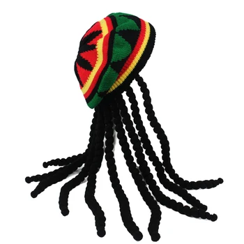 Hip-Hop Sapka Kötött Paróka Zsinór Kalap Férfi Jamaikai Bob Marley Rasta Sapka Téli Gorra Hombre Raszta Reggae-Czapka Zimowa