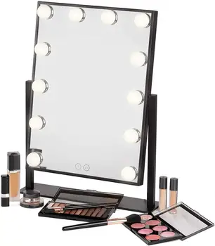 Hollywood Tükör 12x3W Szabályozható LED Touch Hiúság Smink Tükör Fényekkel Megvilágított Asztali Kozmetikai Tükör 35cmX50cm