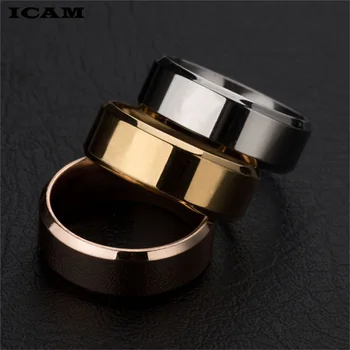 ICAM Rozsdamentes acél Gyűrűt Magas Csiszolt Egyszerű Design Pár Szövetség Gyűrű, 8 mm-es Szélesség Zenekar Gyűrű a Nők, mind a Férfiak