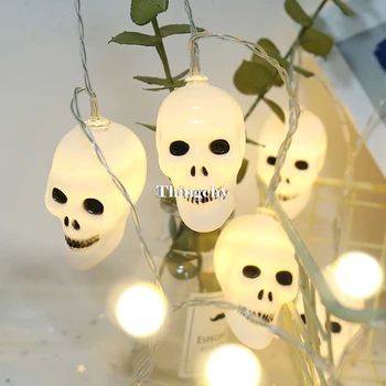 Lóg Halloween Tök Lámpás 3D Műanyag Koponya String Fény LED Tök Denevér, Pók Fények Halloween Ünnepi Dekoráció