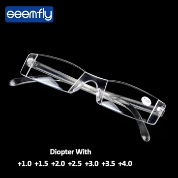 seemfly Ultrakönnyű Keret nélküli Szemüvege Férfiak Nők Anti-fáradtság HD Távollátás szemüveg Dioptria +1.0 1.5 2.0 2.5 3.0 3.5 4.0
