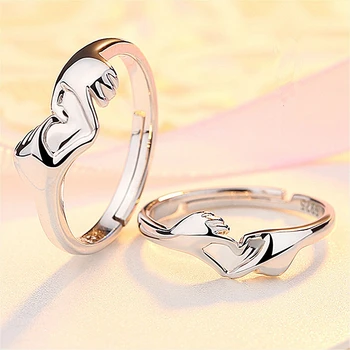 Tartsd életben pár gyűrű divat kreatív távolsági szerelem ajándék, egyszerű, nyitott gyűrű szerelmes pár gyűrű