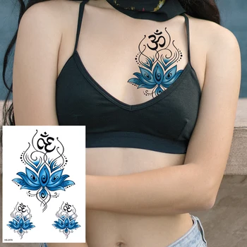 Vízálló Ideiglenes Fekete Sketchs Virág Tetoválás Matricák Flash Hamis Test Tetoválás Nőknek