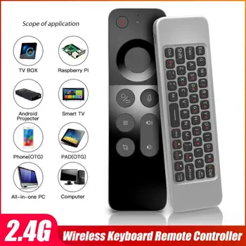 W3 2.4 G Wireless Hang Air Egér, Távirányító Mini Billentyűzet Android TV BOX / Windows / Mac OS / Linux Giroszkóp Távirányító